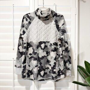 Kyodan Outdoor Quilted Snap Fleece Pullover Gray Camo Women’s XL